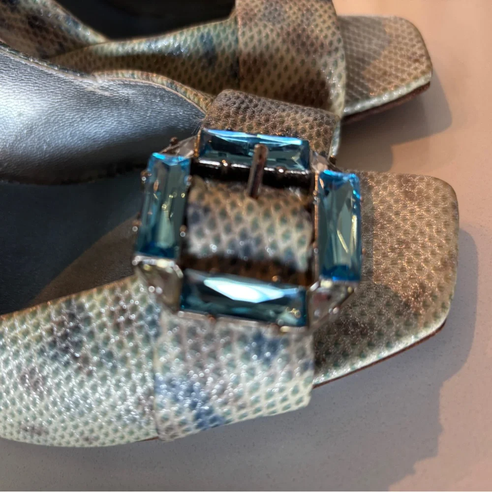 Marciano Blue Printed Leopard Sandals 7.5 Moyen - Picture 8 of 8